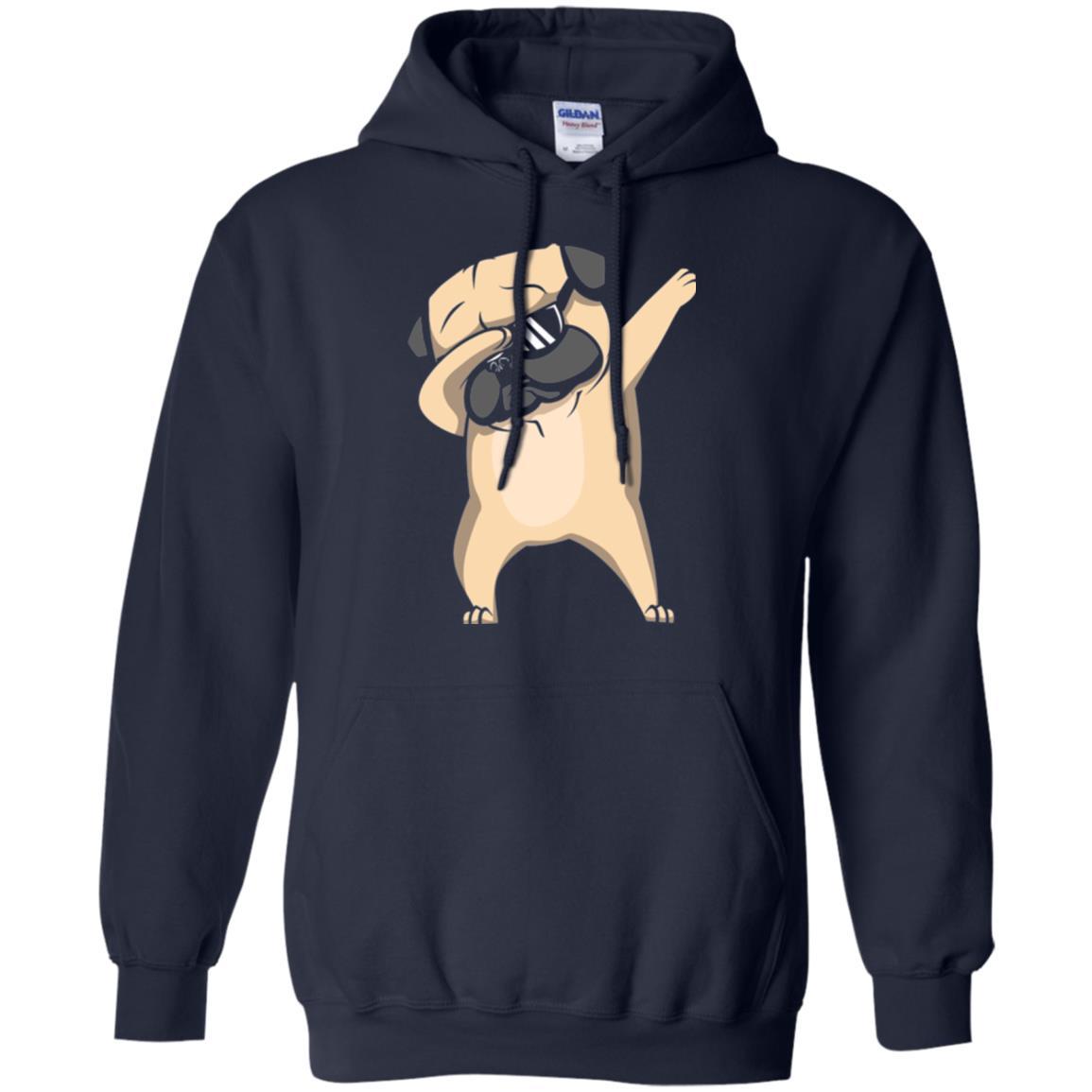 Dog Lover T-shirt Dabbing Pug T-shirt Navy
