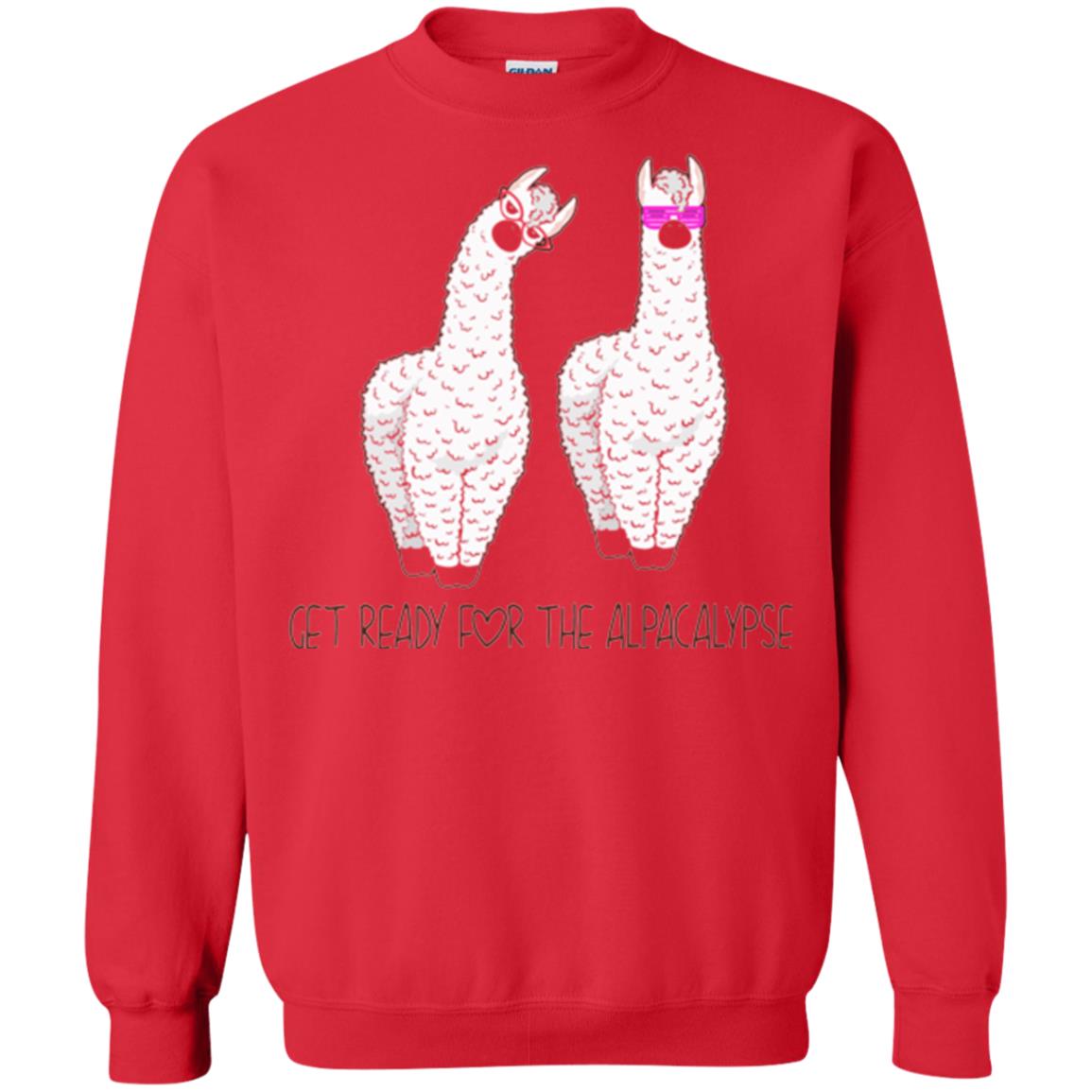 Funny Alpaca T-shirt Get Ready For The Alpacalypse Red