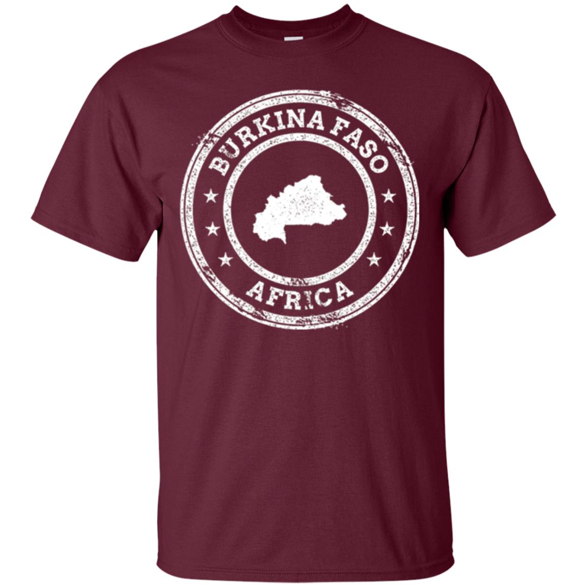 Burkina Faso Africa Passport Stamp T-shirt Maroon