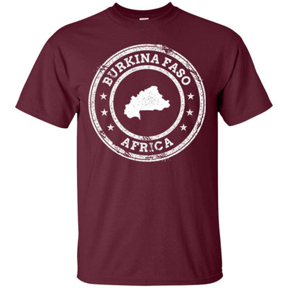 Burkina Faso Africa Passport Stamp T-shirt Maroon