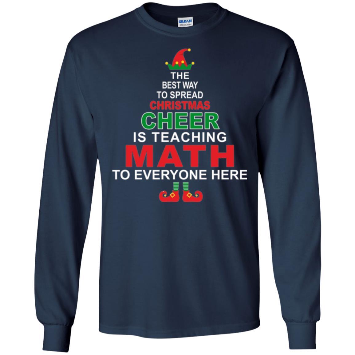 Elf Christmas T-shirt Math Teacher Christmas T-shirt Navy