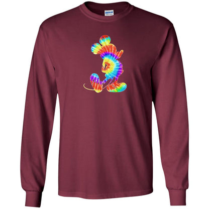 Cartoon T-shirt Tie-dye Mickey Mouse T-shirt Maroon