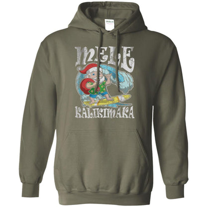 Christmas T-shirt Mele Kalikimaka Santa Hawaii Military Green