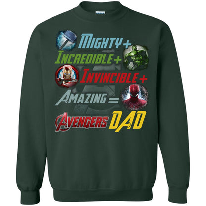 Mighty Incredible Invincible Amazing Dad Movie Fan T-shirt Forest Green