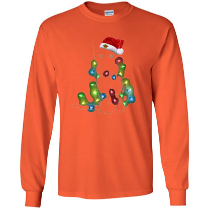 Christmas T-shirt Cat And Lights Orange