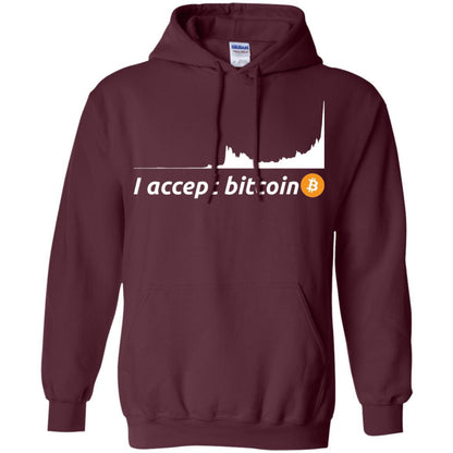 Cryptocurrency T-shirt I Accept Bitcoin Maroon