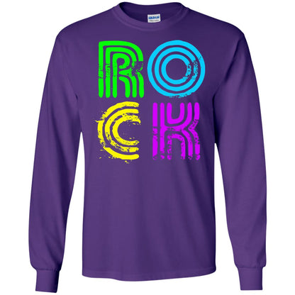 Bright Neon Colours Rock 80_s Retro Theme T-shirt Purple