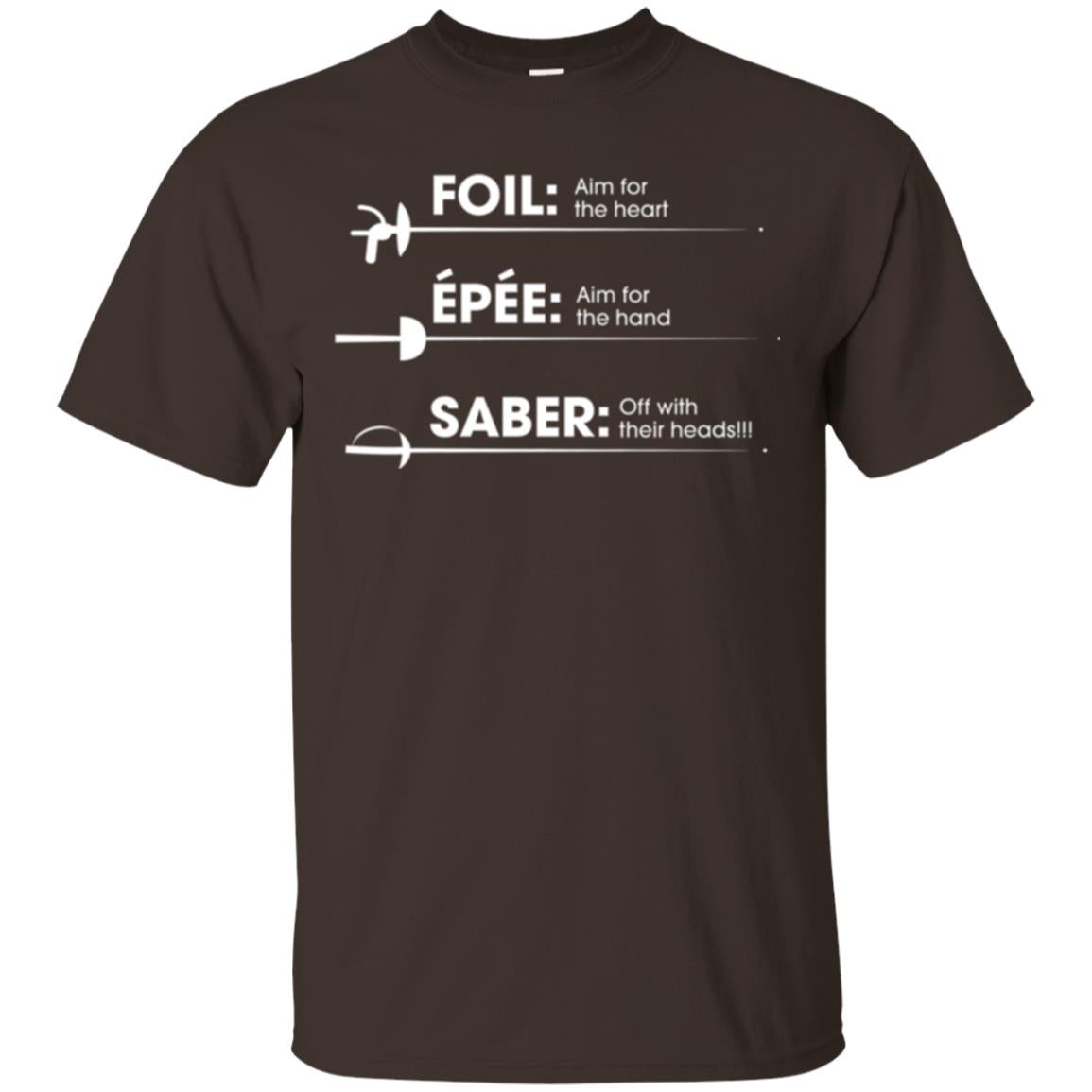 Fencing T-shirt Foil Saber Definition Dark Chocolate