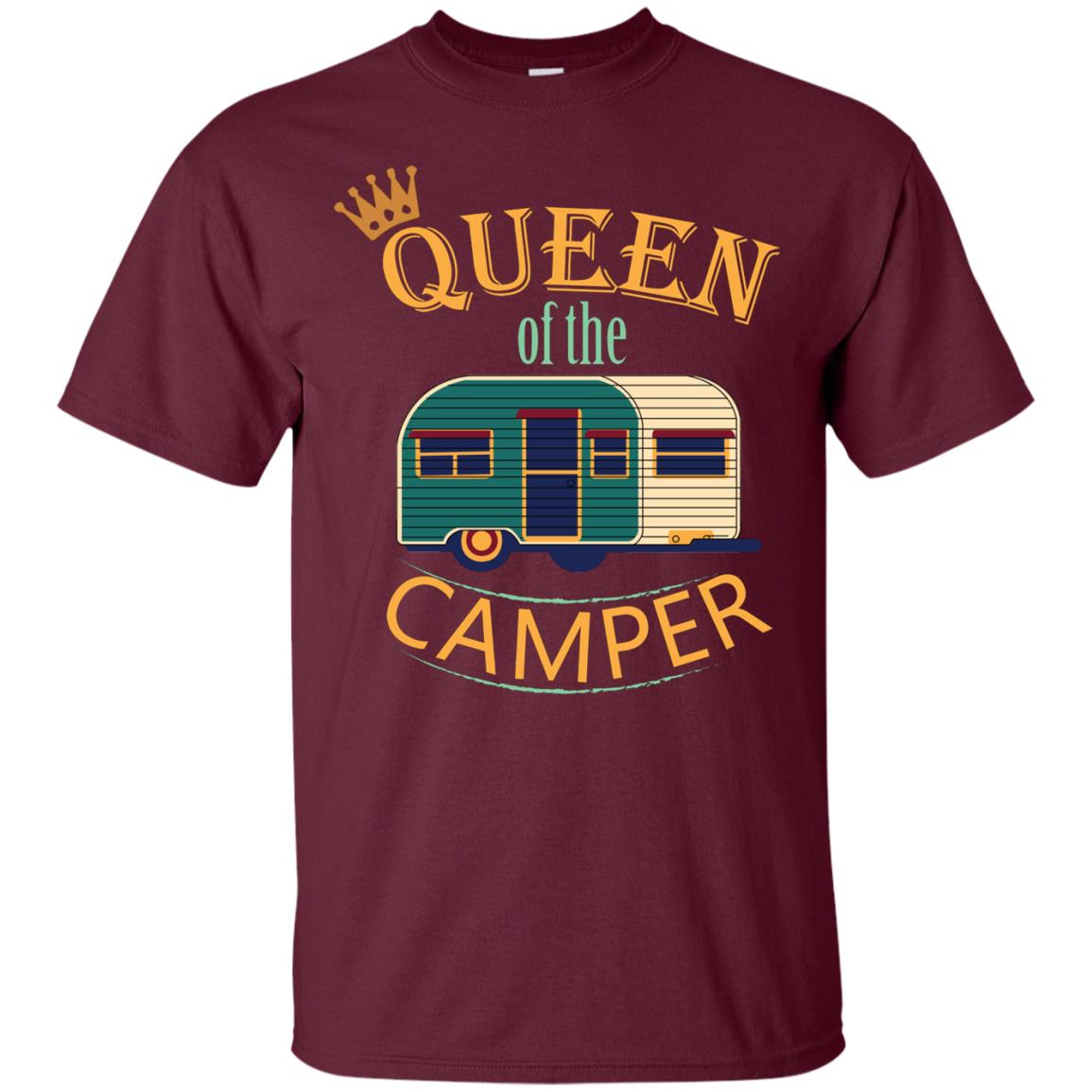 Queen Of The Camper Camping Lover Shirt Maroon