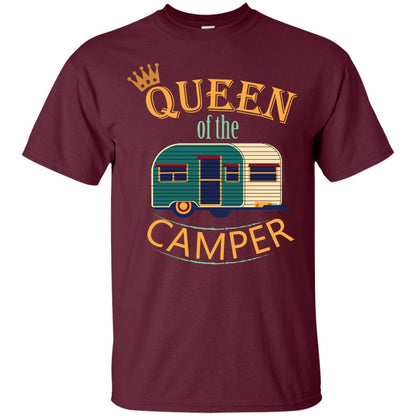 Queen Of The Camper Camping Lover Shirt Maroon