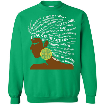 Black Is Beautiful Black History Month Word Art T-shirt Irish Green