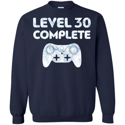 Level 30 Complete Video Gamer 30th Birthday Shirt Navy