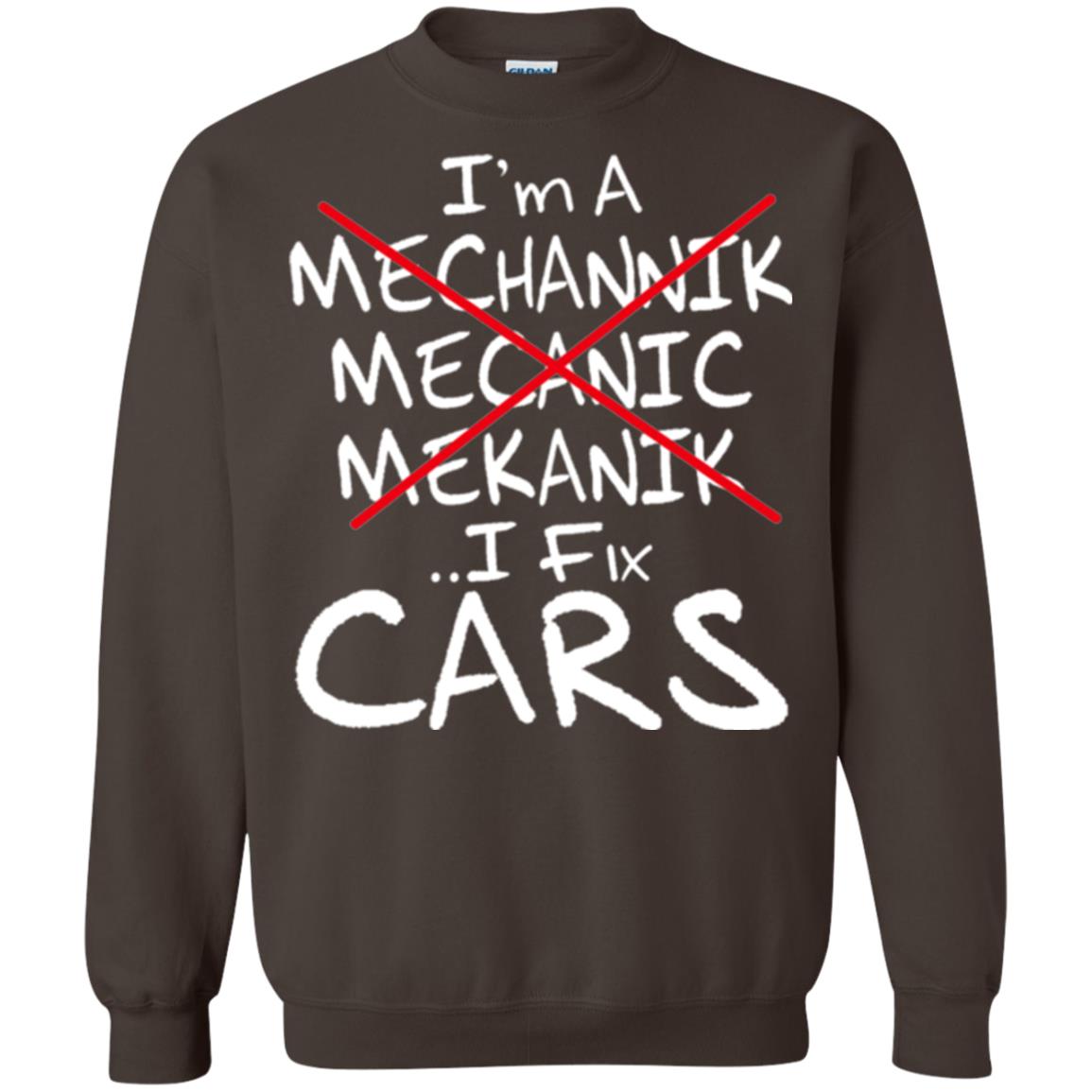 Mechanic T-shirt I Fix Cars Dark Chocolate