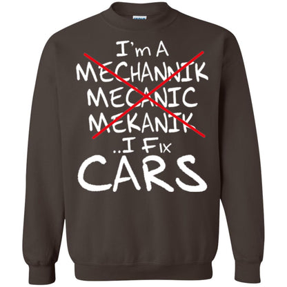 Mechanic T-shirt I Fix Cars Dark Chocolate
