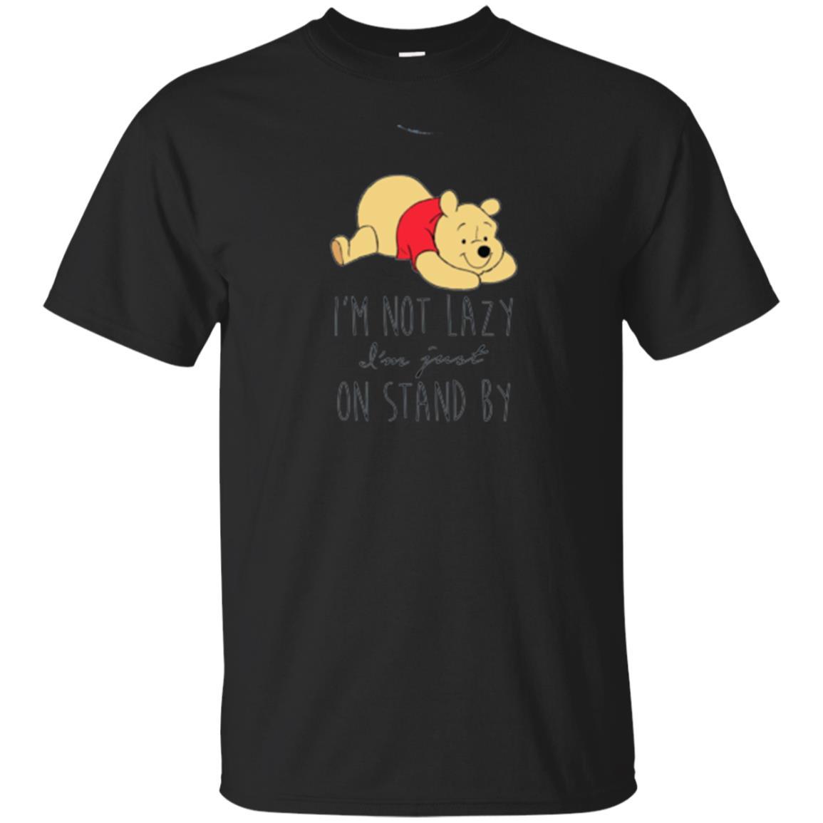 Bear Lover T-Shirt I'm Not Lazy I'm Just On Stand By Black Small