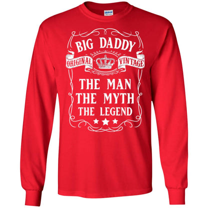 Big Daddy Original Vintage The Man Myth Legend Grandfather T-shirt Red