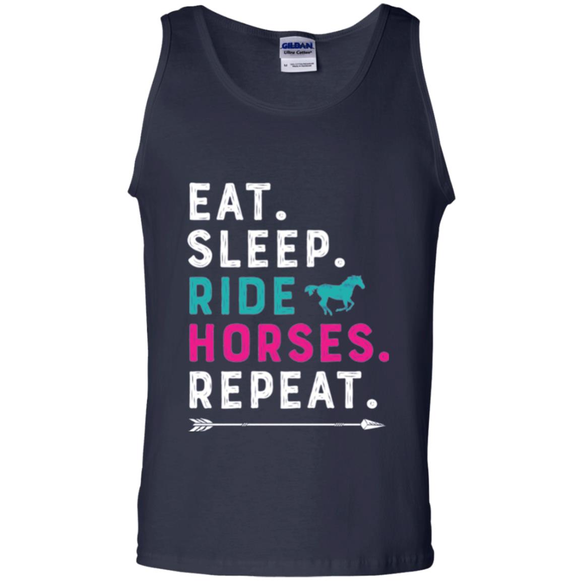 Horseback Lovers T-shirt Eat Sleep Ride Horses Repeat Navy