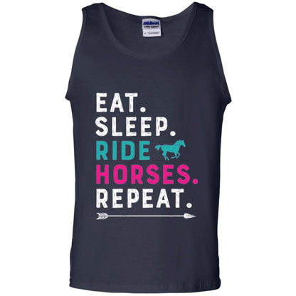 Horseback Lovers T-shirt Eat Sleep Ride Horses Repeat Navy