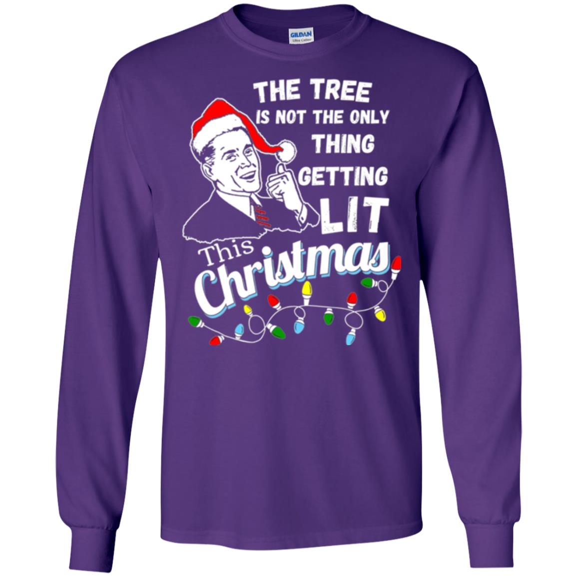 Christmas T-shirt The Tree Isn_t The Only Thing Getting Lit This Christmas Purple