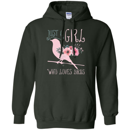 Birds T-shirt Just A Girl Who Loves Birds Forest Green