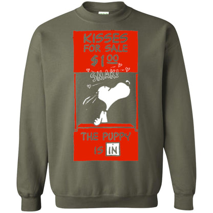 Peanuts Snoopy Kisses Valentines T-shirt Military Green