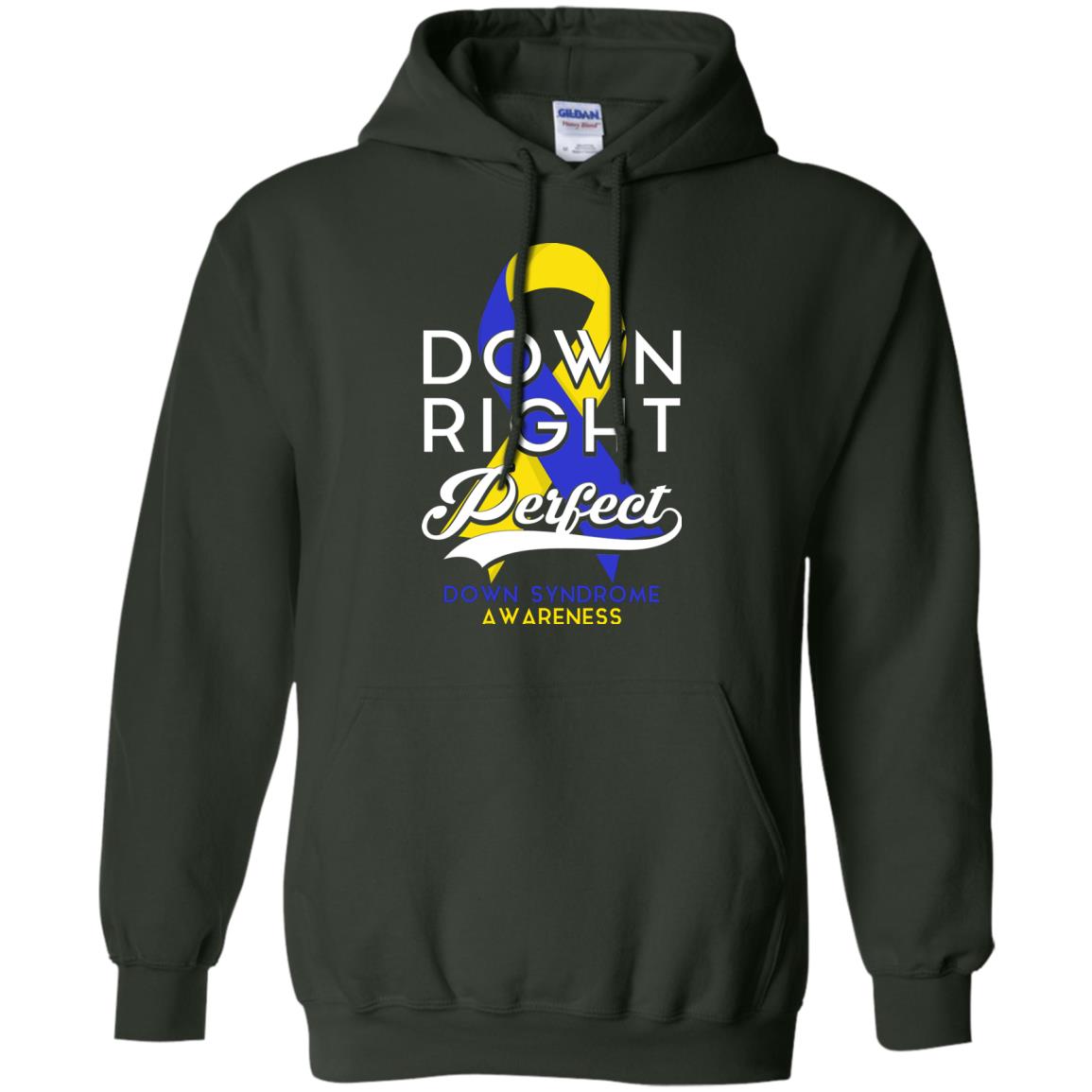 Down Right Perfect Down Syndrome Awareness T-shirt Forest Green