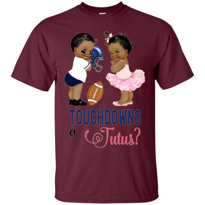 Ethnic Touchdowns Or Tutus Gender Reveal Party Football Lover T-shirt Maroon