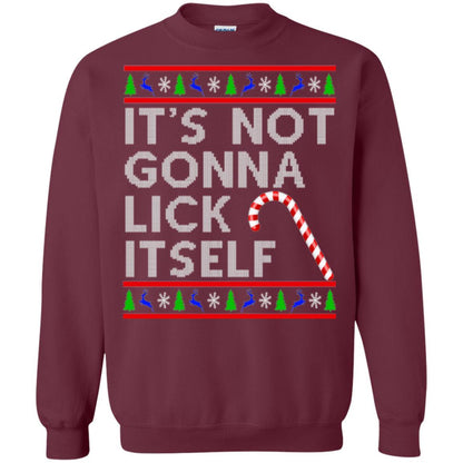 Christmas T-shirt It's Not Gonna Lick Itself Maroon