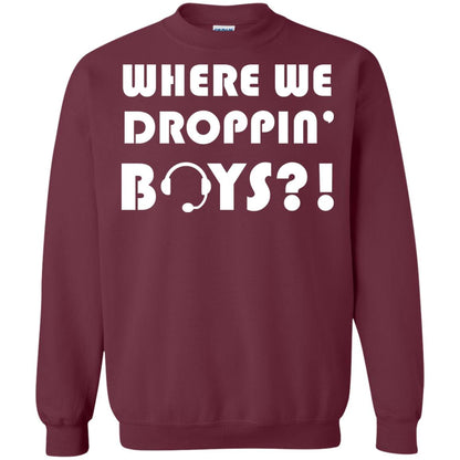 Where We Dropping Boys Gamer Shirt Maroon