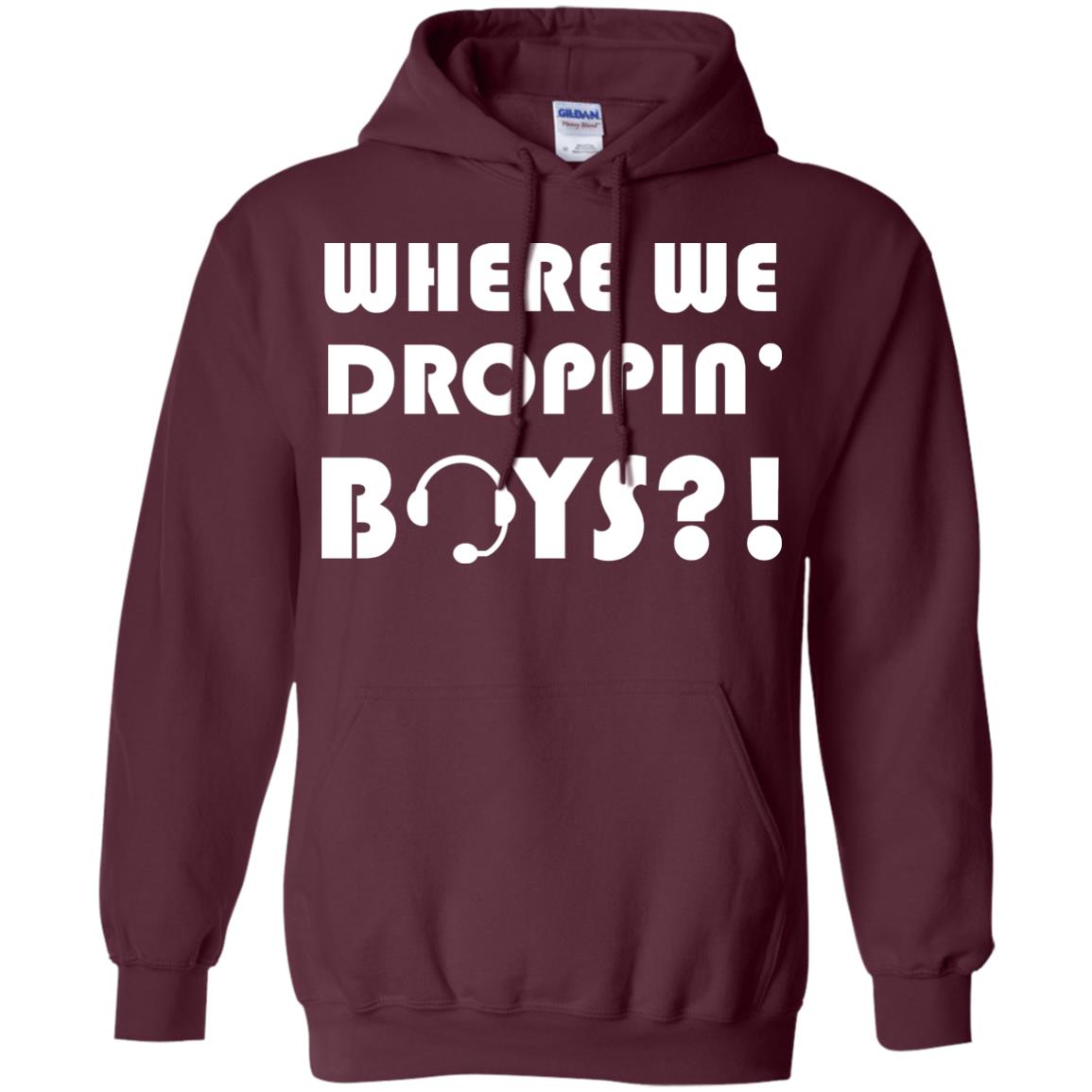 Where We Dropping Boys Gamer Shirt Maroon