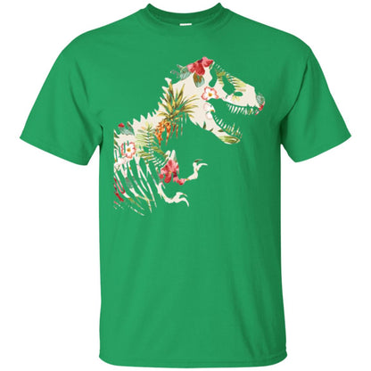 Dinosaur T-shirt Floral Tropical Hawaiian Pattern T Rex Irish Green