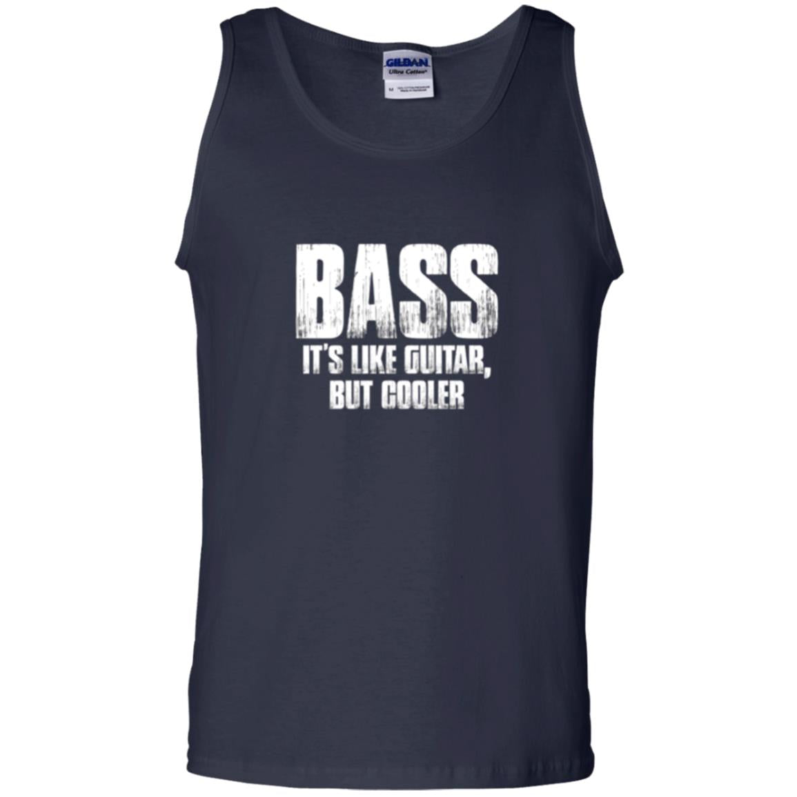 Funny Music T-shirt Bass It_s Like Guitar But Cooler Navy