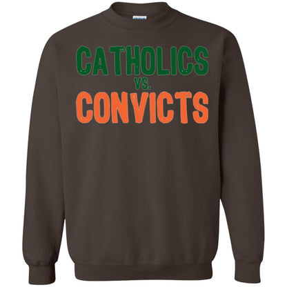 Football T-shirt Distressed Catholics Vs. Convicts 1988 Classic Dark Chocolate