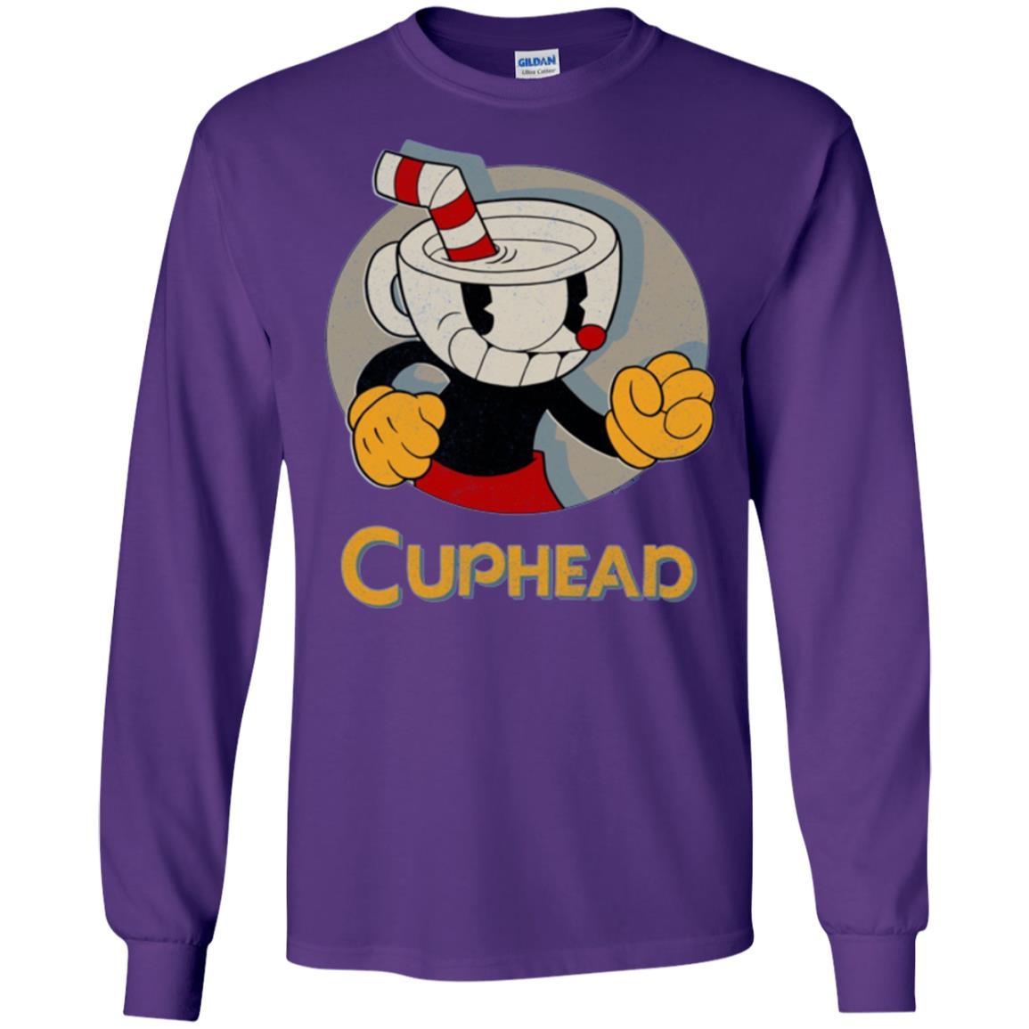 Cuphead Circle Shadow Profile Vintage Graphic T-shirt Purple