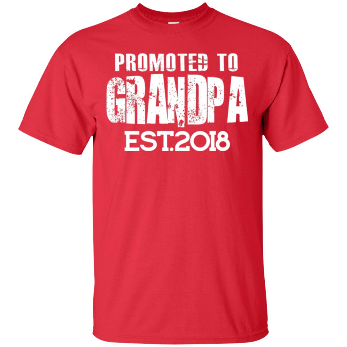 Papa T-shirt Promoted To Grandpa Est 2018 T-shirt Red