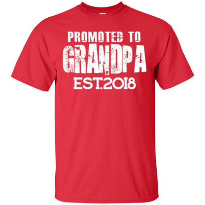 Papa T-shirt Promoted To Grandpa Est 2018 T-shirt Red