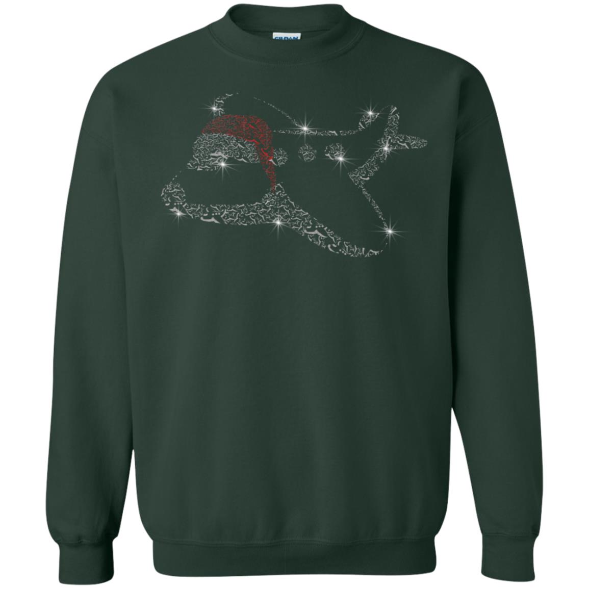 Airplane With Santa Hat Merry Christmas Gift Shirt For Mens Womens Kids Forest Green