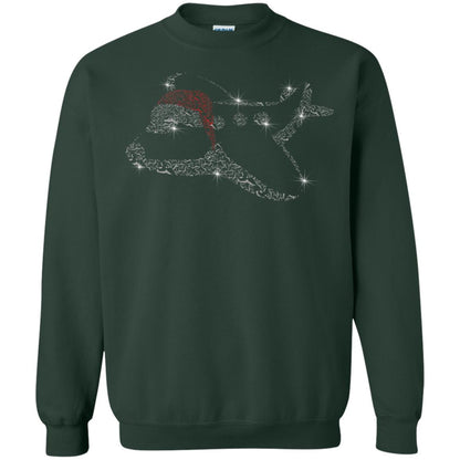 Airplane With Santa Hat Merry Christmas Gift Shirt For Mens Womens Kids Forest Green