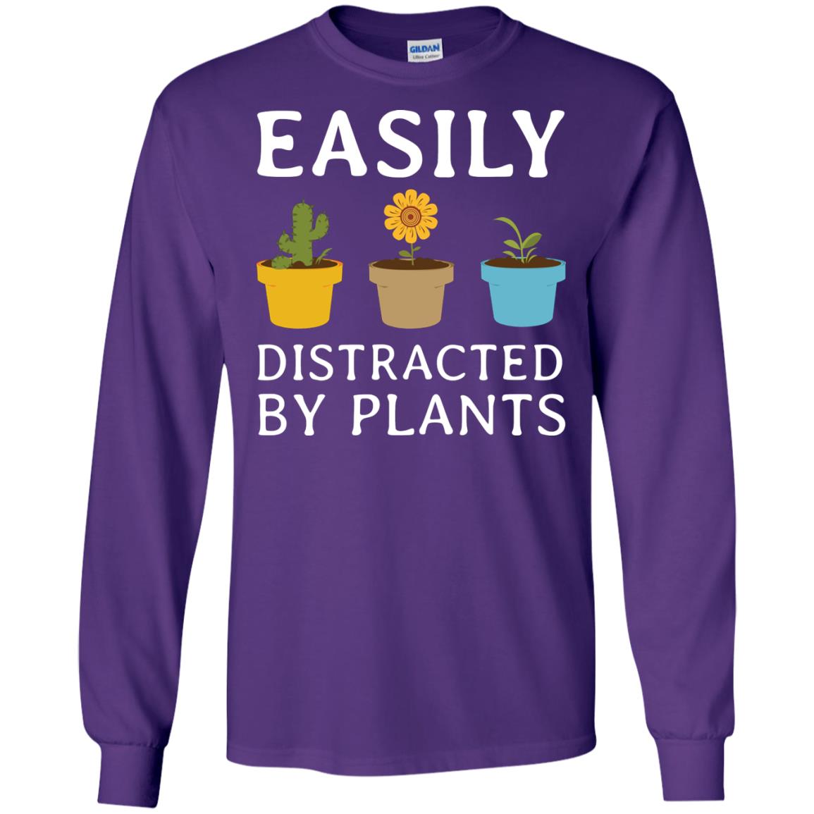 Easily Distracted By Plants Gardener Shirt Purple
