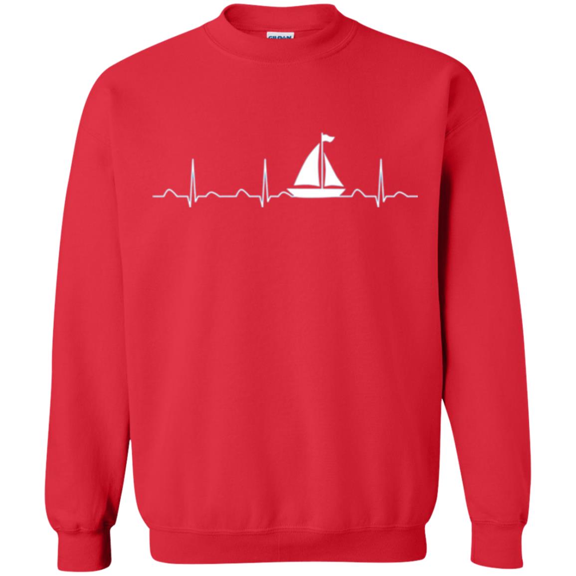 Boating Sailor T-shirt Heartbeat Red