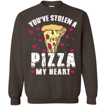 Funny Valentines Day Shirt Food Gift You_ve Stolen Pizza My Heart Dark Chocolate
