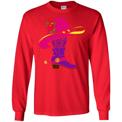Cowgirl Boots With Hat T-shirt Red