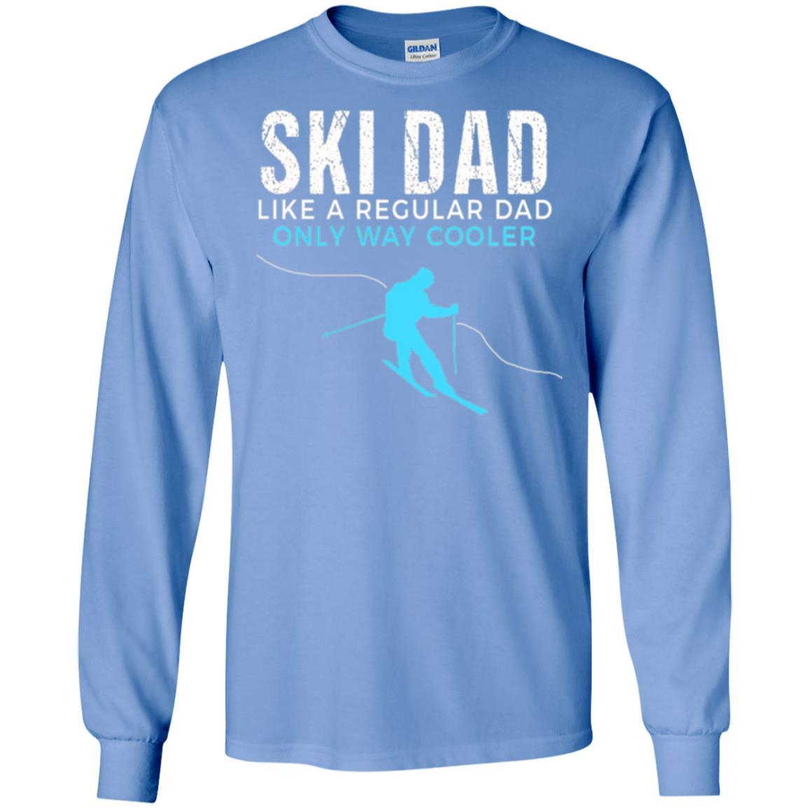 Skier T-shirt Ski Dad Like A Regular Dad Only Way Cooler Carolina Blue