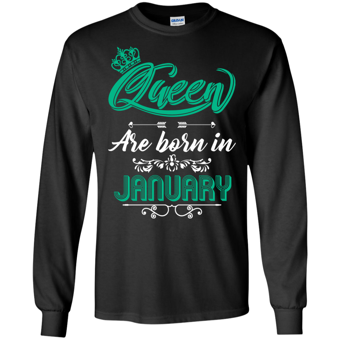 Brithday T-Shirt Queen Are Born In January Black