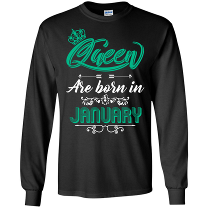 Brithday T-Shirt Queen Are Born In January Black