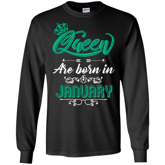 Brithday T-Shirt Queen Are Born In January Black
