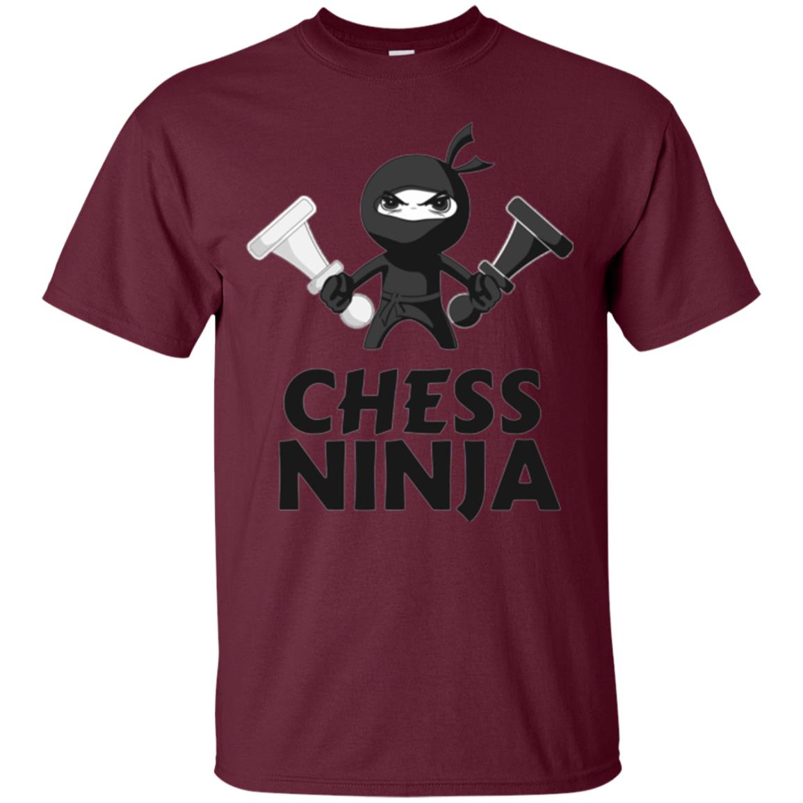 Funny Chess Ninja T-shirt Maroon