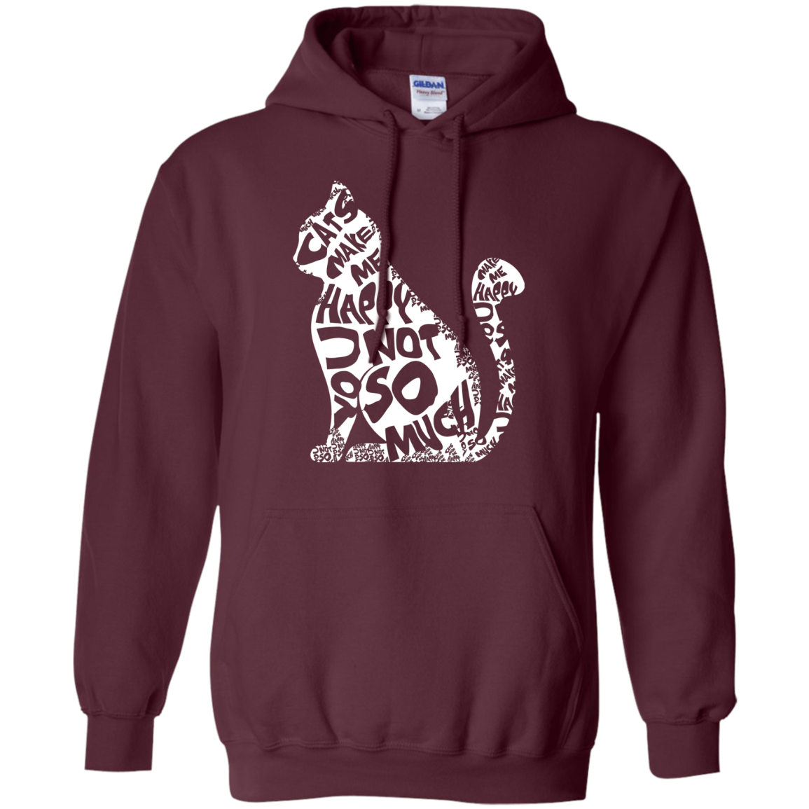 Cat Lover T-shirt Cat Make Me Happy You Not So Much Maroon