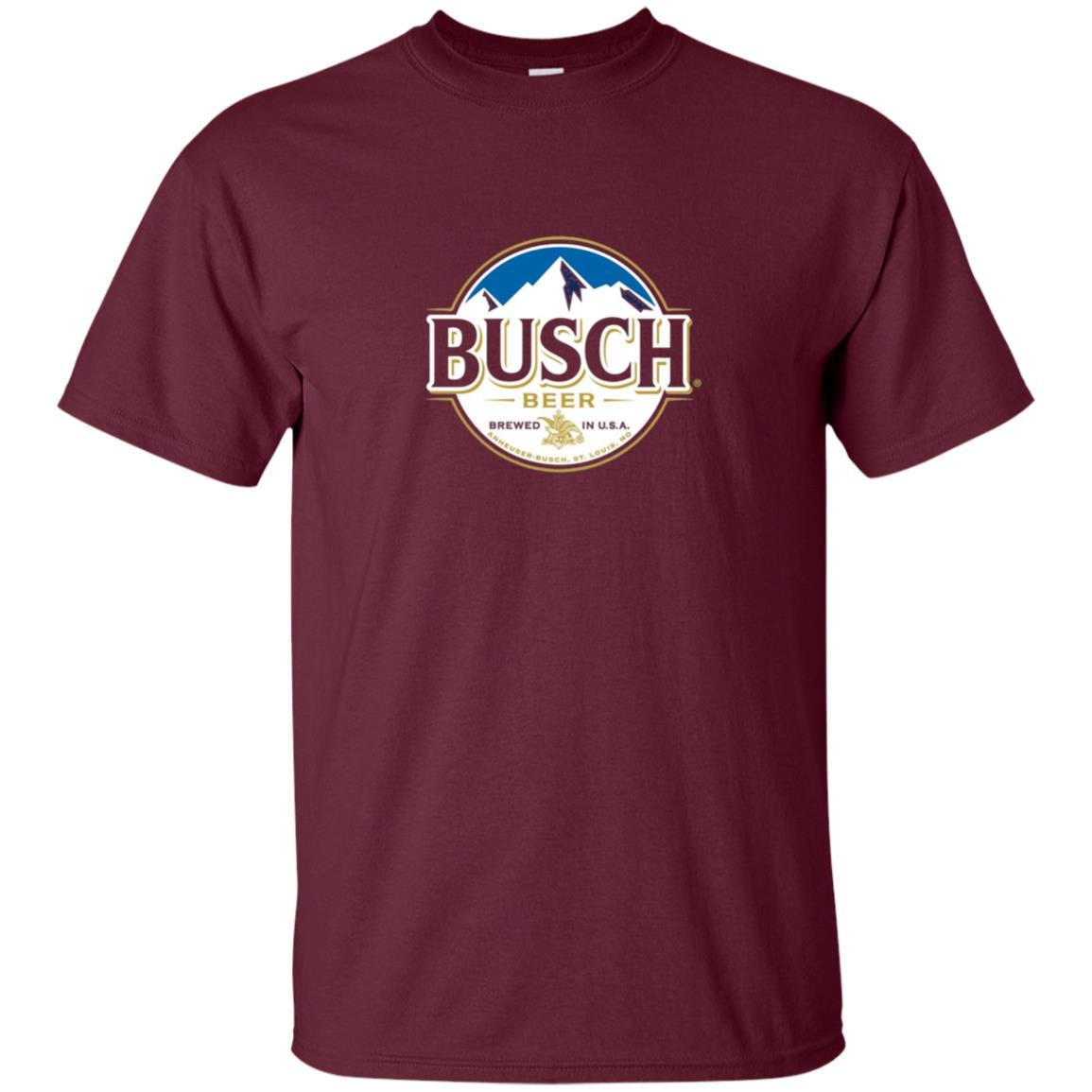 Beer Lovers T-shirt Busch Beer Maroon