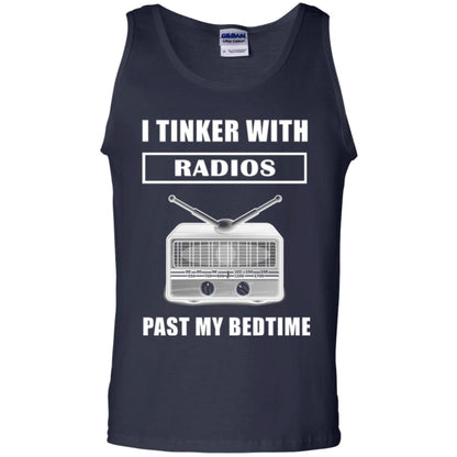 Funny Radio T-shirt I Tinker With Radios Past My Bedtime Navy